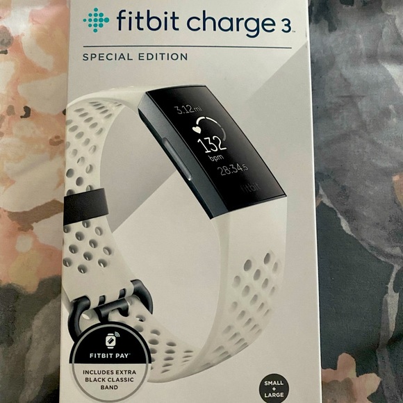 Limited edition white & black Fitbit charge 3